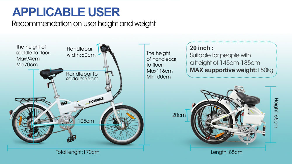 20-Inch Folding Electric Bike – 36V Compact E-Bike with LCD Display, 7-Speed Shimano & Pedal Assist 11 20-Inch Folding Electric Bike – 36V Compact E-Bike with LCD Display, 7-Speed Shimano & Pedal Assist - HOTEBIKE - 11