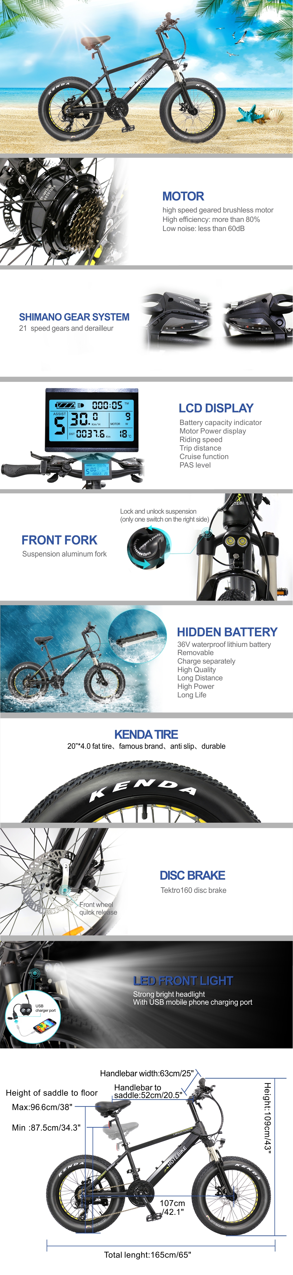 Bici Elettrica con Pneumatici Fat 20 Pollici – Comfort e Potenza per Ogni Terreno 1 Bici Elettrica con Pneumatici Fat 20 Pollici – Comfort e Potenza per Ogni Terreno - HOTEBIKE - 1