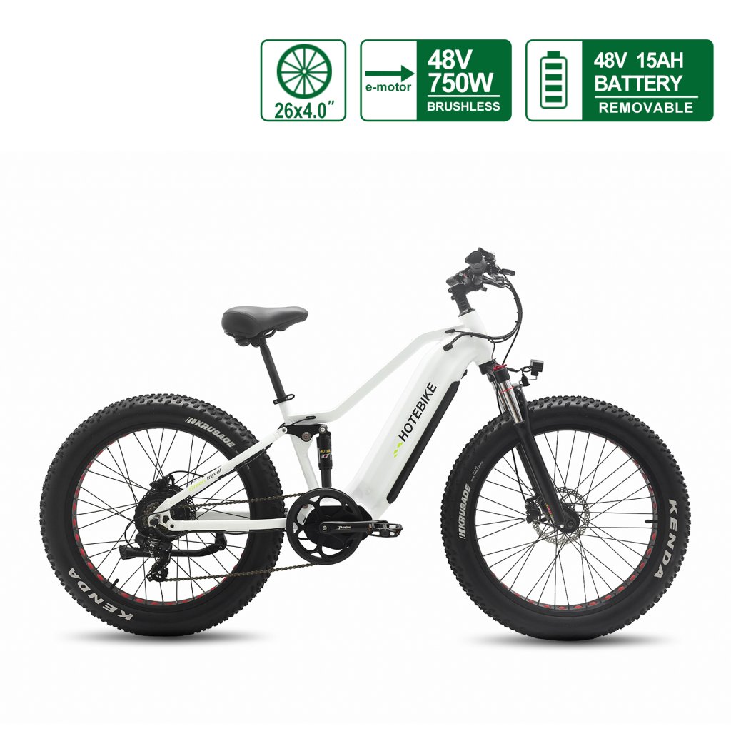 Hotebike 26 Snow Electric Fat Tire Bike – 750W 48V 15Ah All-Terrain E-Bike for Adults – Conquer Snow, Sand & Mud