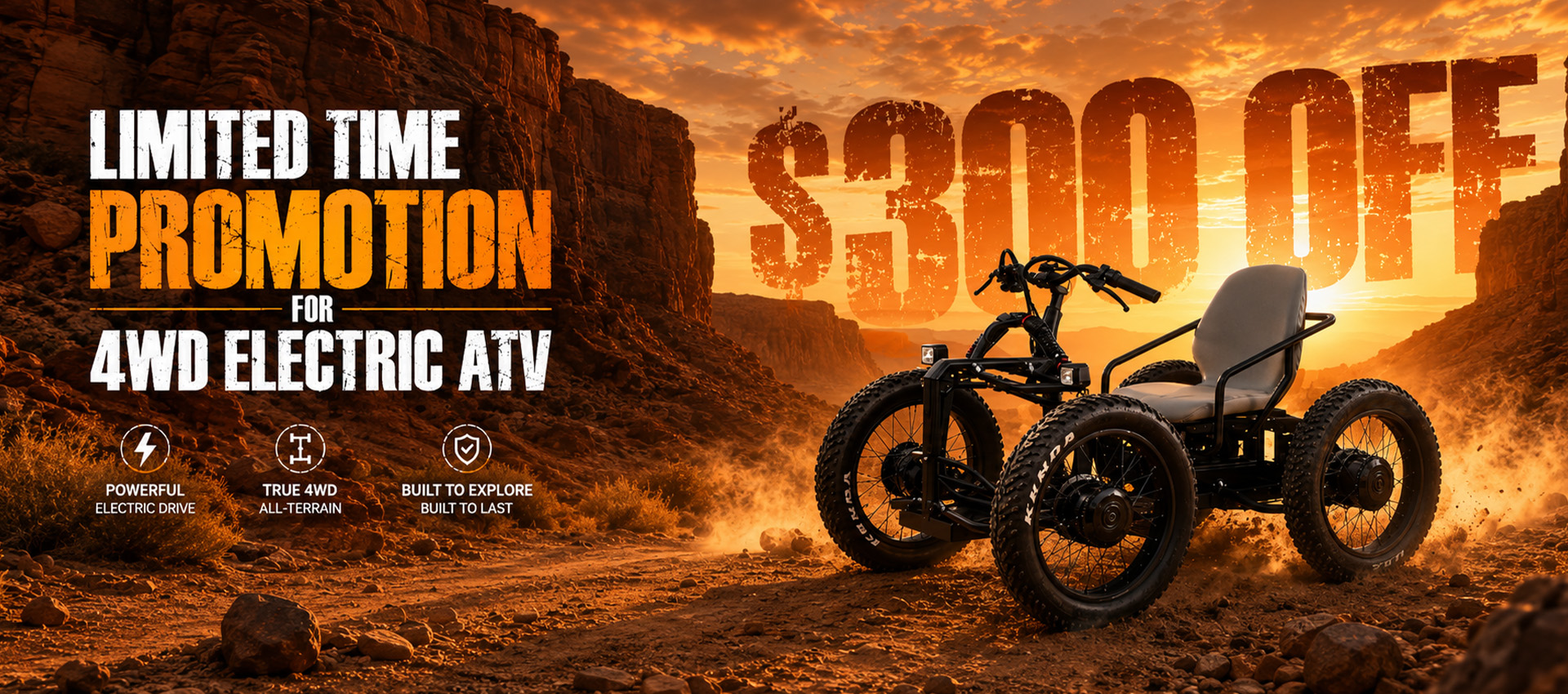 HOTEBIKE 5000W 4WD Electric ATV | All-Terrain Off-Road Quad 1 HOTEBIKE 5000W 4WD Electric ATV | All-Terrain Off-Road Quad - Fat Tire Electric Bike - 1